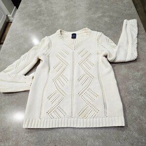 GAP Women's 100% Cotton Pointelle Snowcap L/Sleeves Sweater - Size  S/P